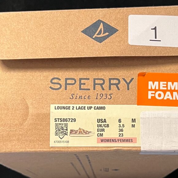 Sperry Lounge 2 Lace Up Camo NIB Size 6 - Picture 6 of 6